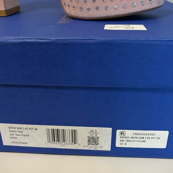 STUART WEITZMAN Sky High Embellished Ankle Strap Platform Sandals - Size 10b - Picture 8 of 10